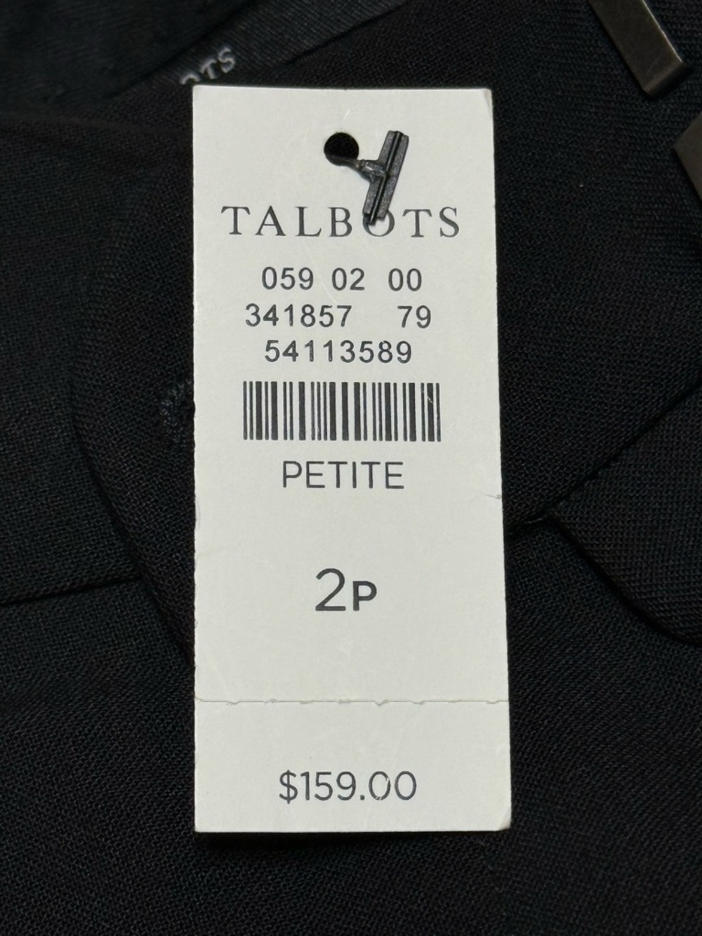 NWT Talbots Black Slim Leg Italian Woven Dress Pants Size 2P - Picture 7 of 7